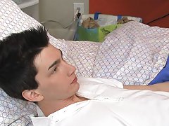 Sweet twink Colby London is sucking a lollipop and talking in the bedroom with Jayden Ellis free gay twink facial cum