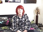 Alex jerks his hot monster cock until he...